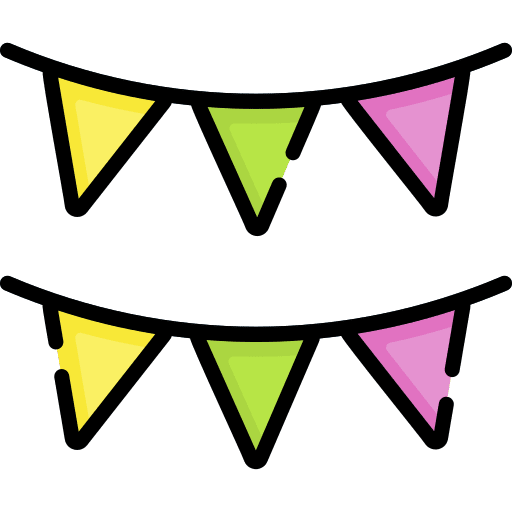Garlands flags ornaments birthday icon