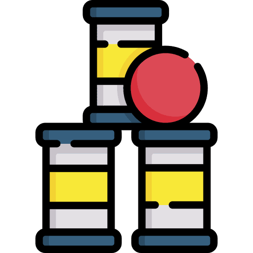 Bottle throw game ball cans icon