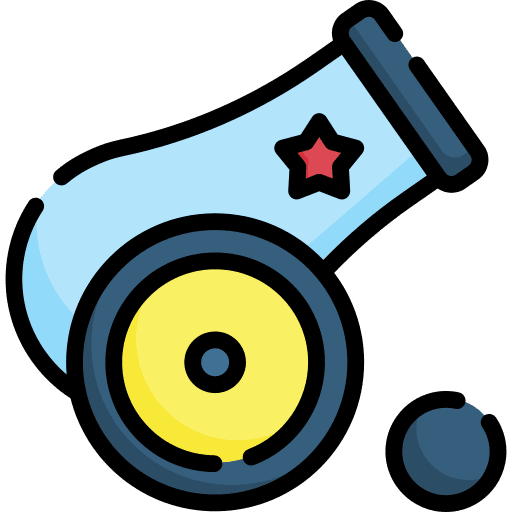 Cannon fire shoot entertainment icon