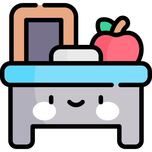 Desk teacher desk classroom apple icon