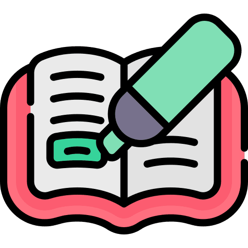 Study book highlight education icon