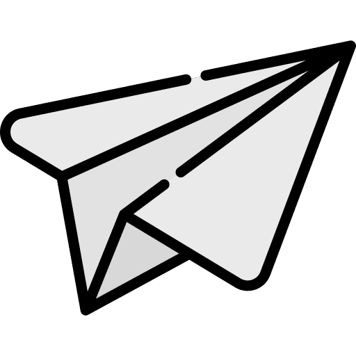 Paper plane childhood origami direct icon