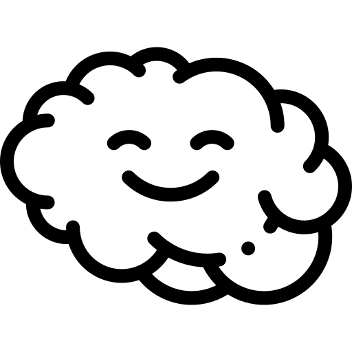 Brain happy intelligence psychology icon