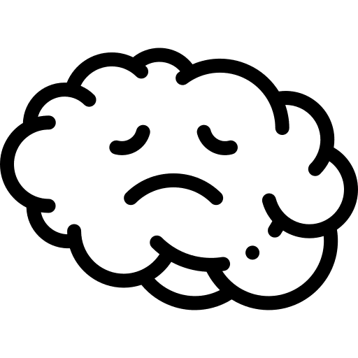 Brain mind sad personality icon