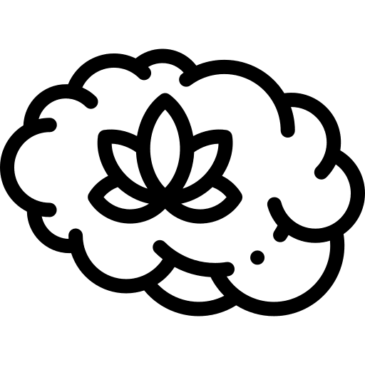 Brain meditation flower mindfulness icon