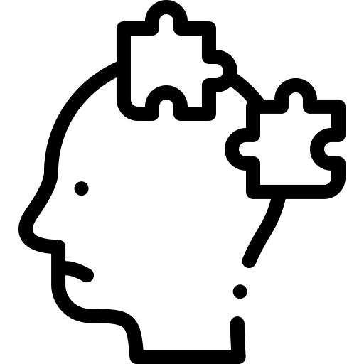 Puzzle piece head specialist icon