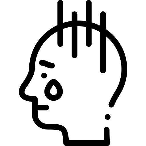 Sad user afraid psychology icon