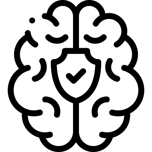 Secure user trauma thoughts icon