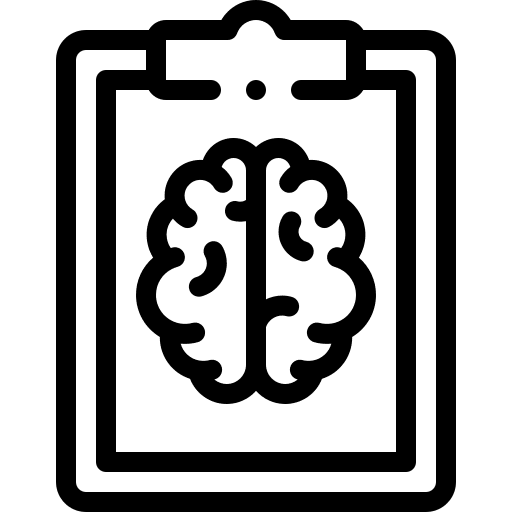 Clipboard brain healthcare and medical medical history icon