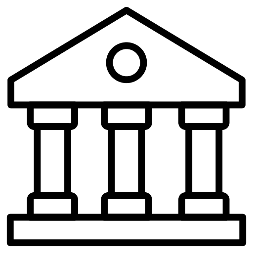 Bank business column building icon