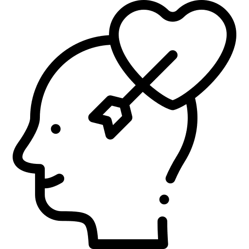 Love head healthcare and medical process icon