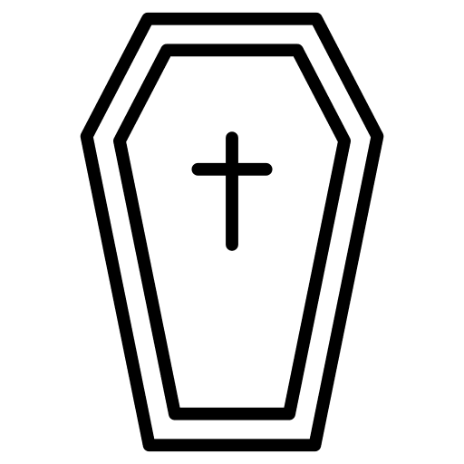 Coffin funeral grave halloween icon