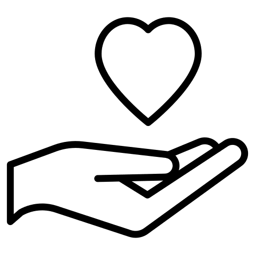 Love hand love and romance compassion icon