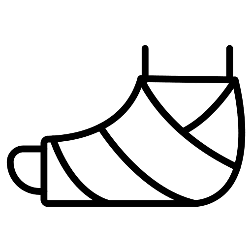 Plastered foot plastered foot broken leg plaster icon