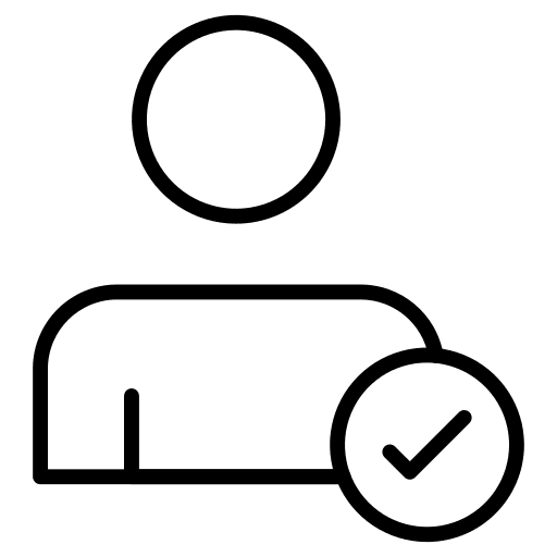 User man tick business and finance icon