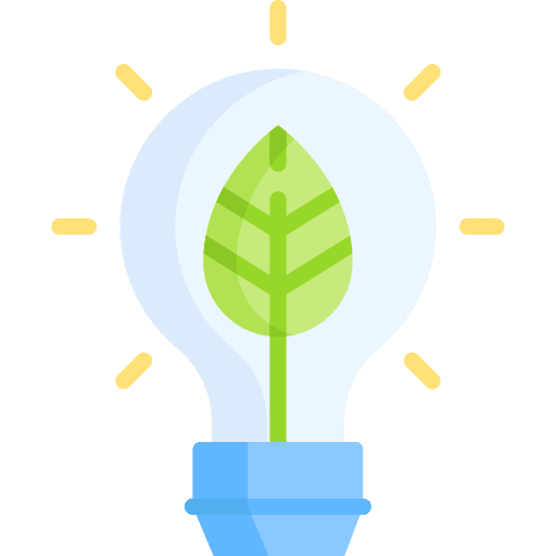 Green energy plant bio energy light bulb icon