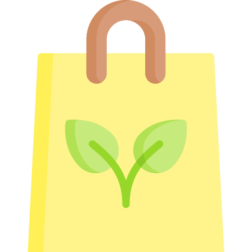 Organic bag ecology and environment zero waste organic bag icon