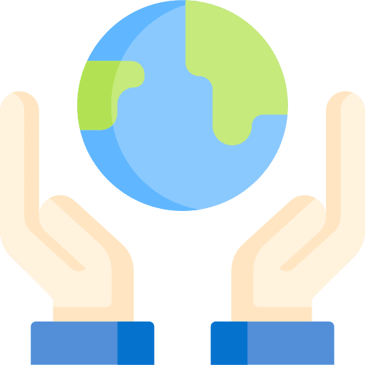 Save the planet hands go green world icon