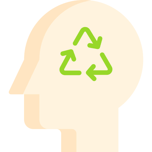 Think green recycle consciousness ecology and environment icon