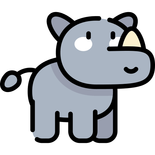 Rhino zoo rhinoceros wild life icon