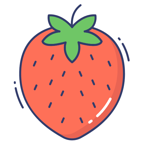 Strawberry diet food and restaurant vegan icon