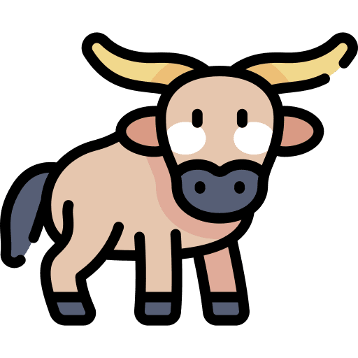 Wildebeest wildlife gnu savannah icon