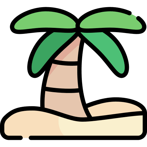 Palm tree tropical holidays island icon