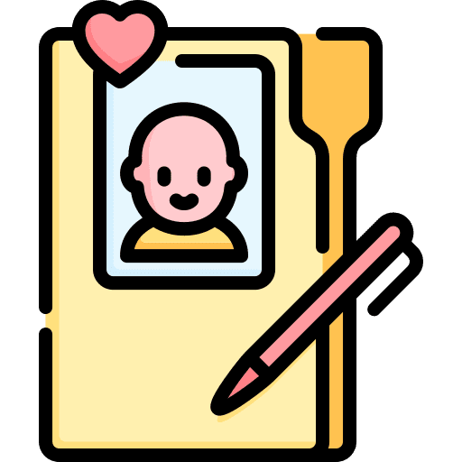 Adoption form paper files and folders pen icon