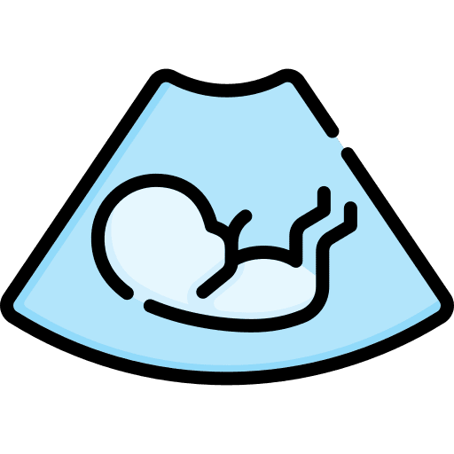 Ultrasound kid and baby pregnancy ultrasound icon