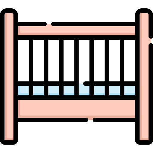 Baby crib baby bed cradle cot icon