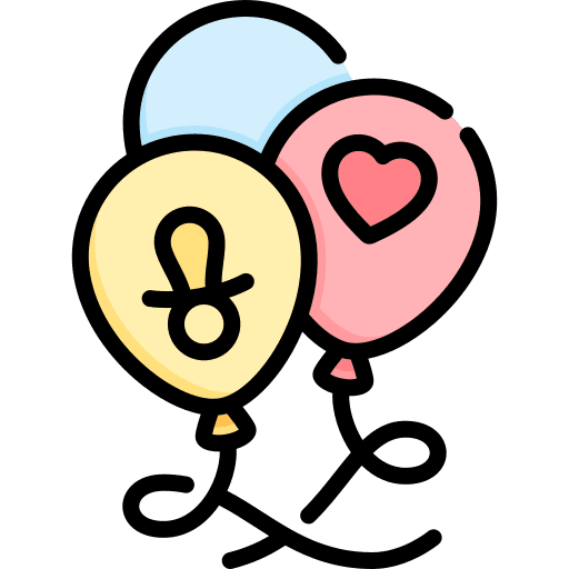 Balloons kid birthday and party motherhood icon