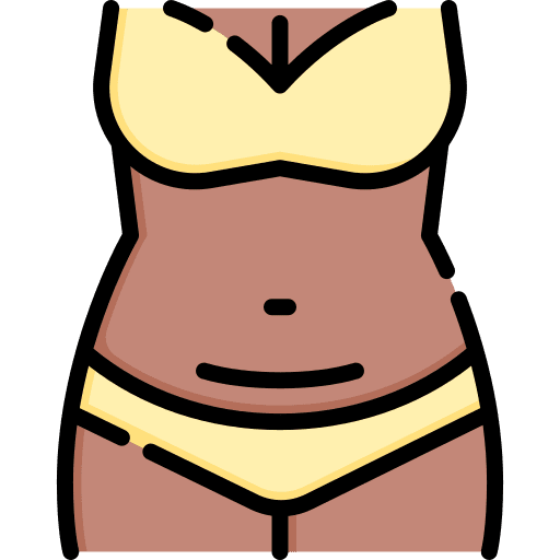 C section marks body woman icon