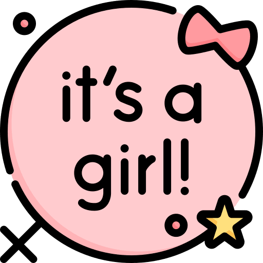 Girl birth baby shower sex symbol icon