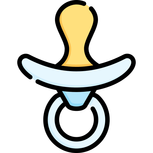 Pacifier kid and baby nipple pacifier icon