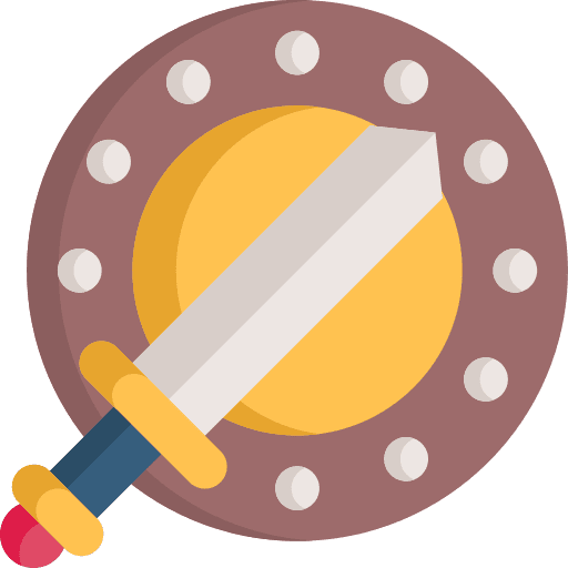 Sword round cultures shield icon