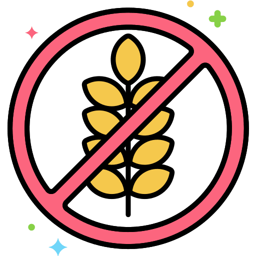Gluten free shapes and symbols allergen wheat icon