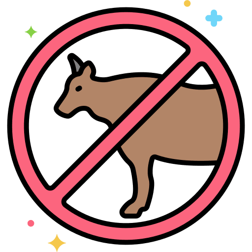 No cow meat forbidden vegan animal icon