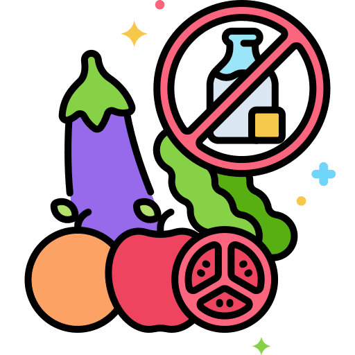 Vegan organic vegan food and restaurant icon