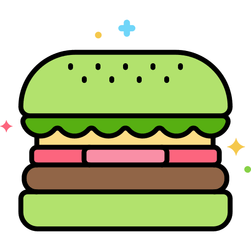Veggie vegan burger food and restaurant icon