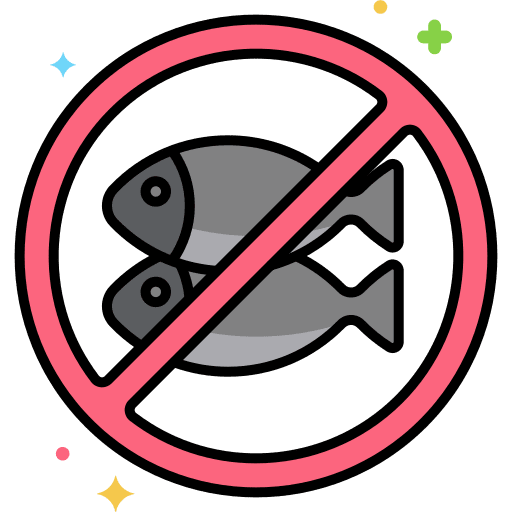 No fish banned no fishing label icon