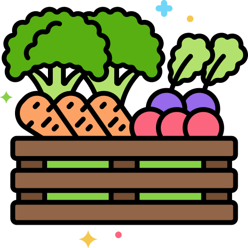 Vegetables market box farm icon
