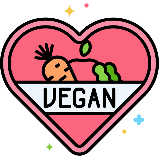 Vegan food and restaurant vegan heart icon