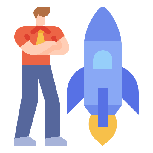 Rocket company business and finance starting icon