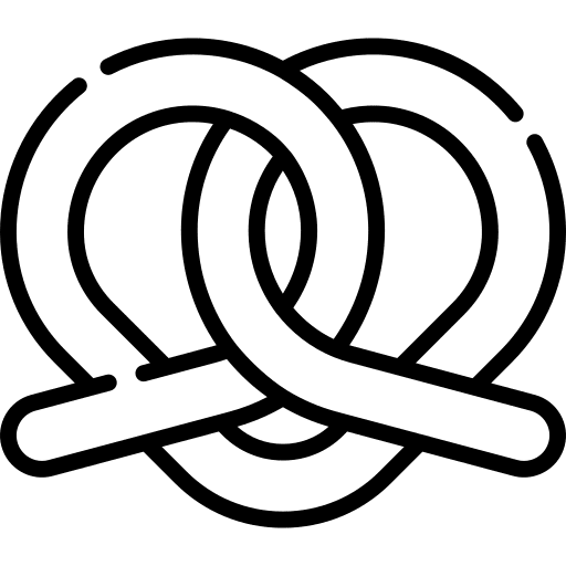 Pretzel pastry pretzel powdered sugar icon