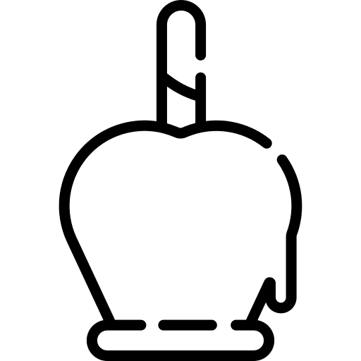 Caramel apple food and restaurant organic caramelized apple icon