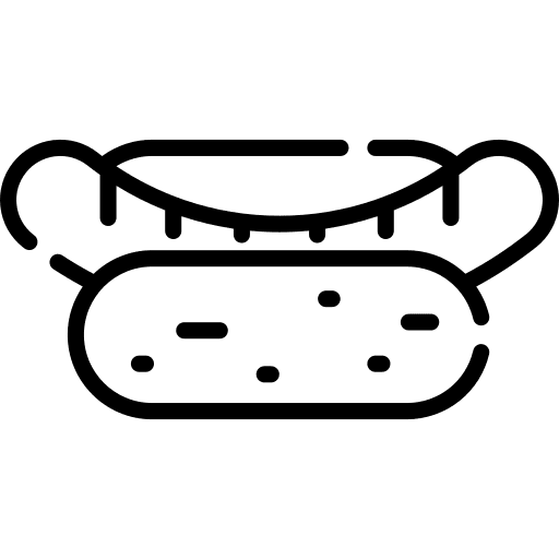 Hot dog sausage food and restaurant fast food icon