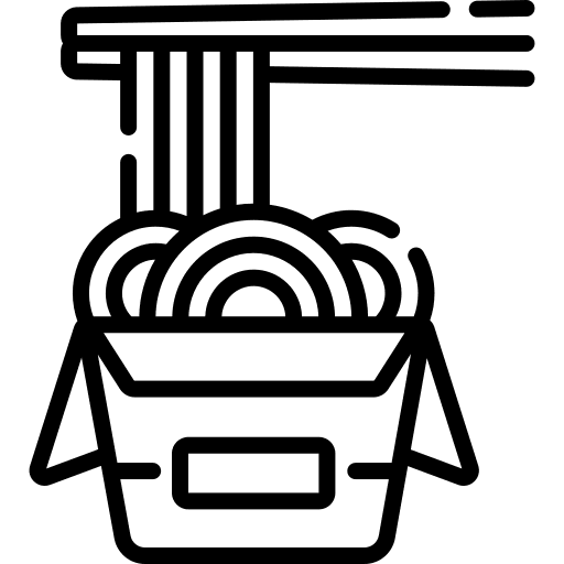 Noodles food and restaurant chinese food box icon