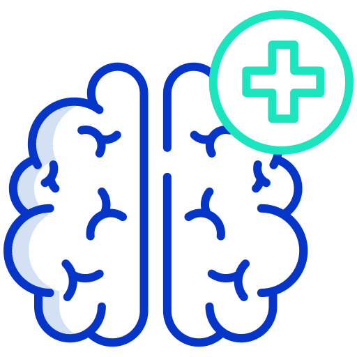 Brain therapy mental health healthcare and medical icon