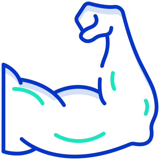 Muscles body parts sports and competition courage icon