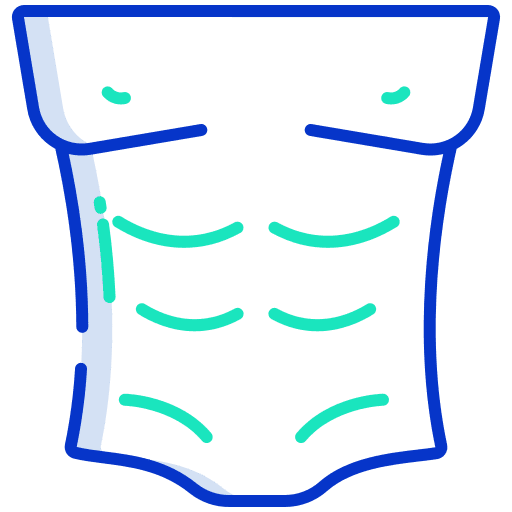 Fitness male abs body icon